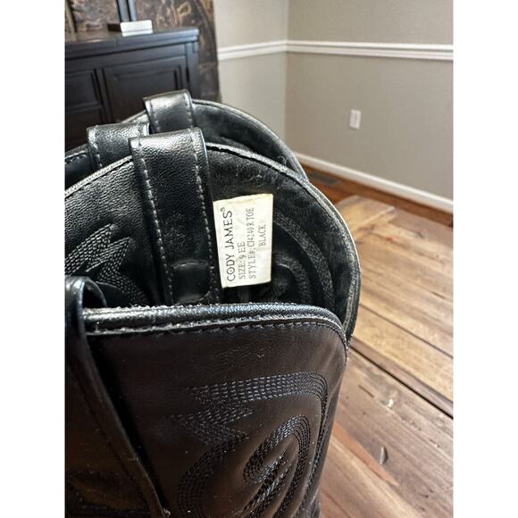 Cody James Men's Cowboy Boots Black Leather Size 9EE CJ4240 R Toe Oil Resistant - Picture 6 of 10